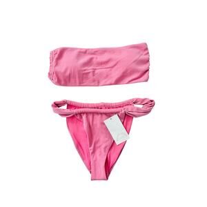 dippin daisys pink glitter bikini set - size small